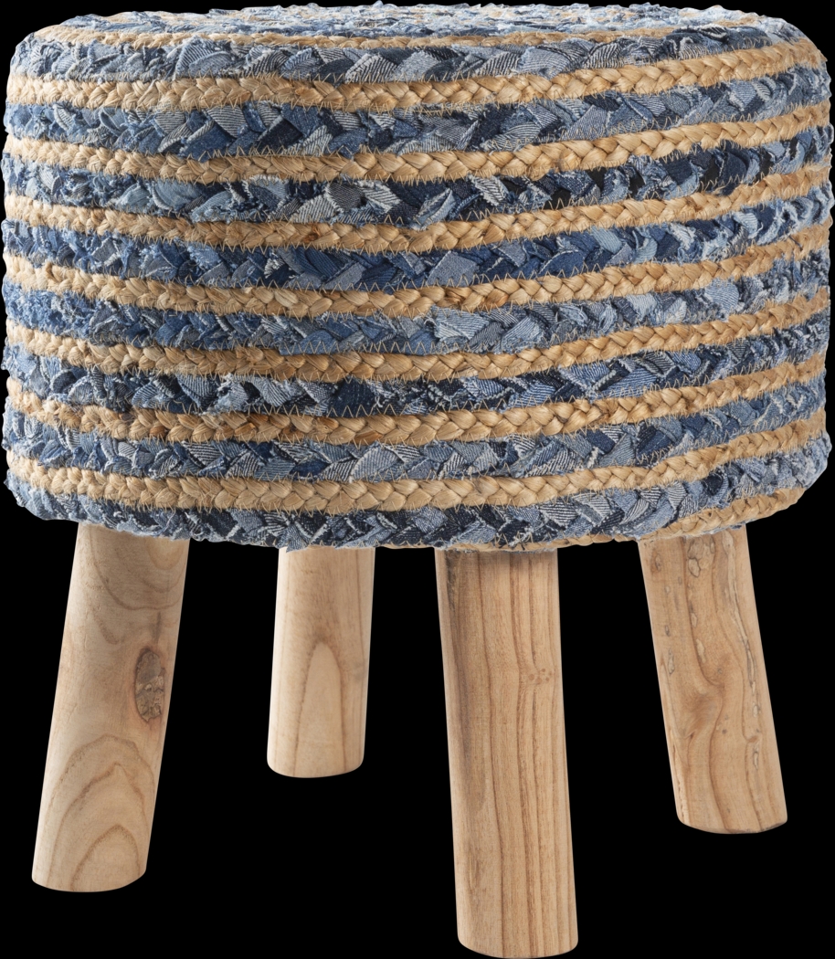 Nadino Blue/Tan Ottoman - Thumbnail - Image 3