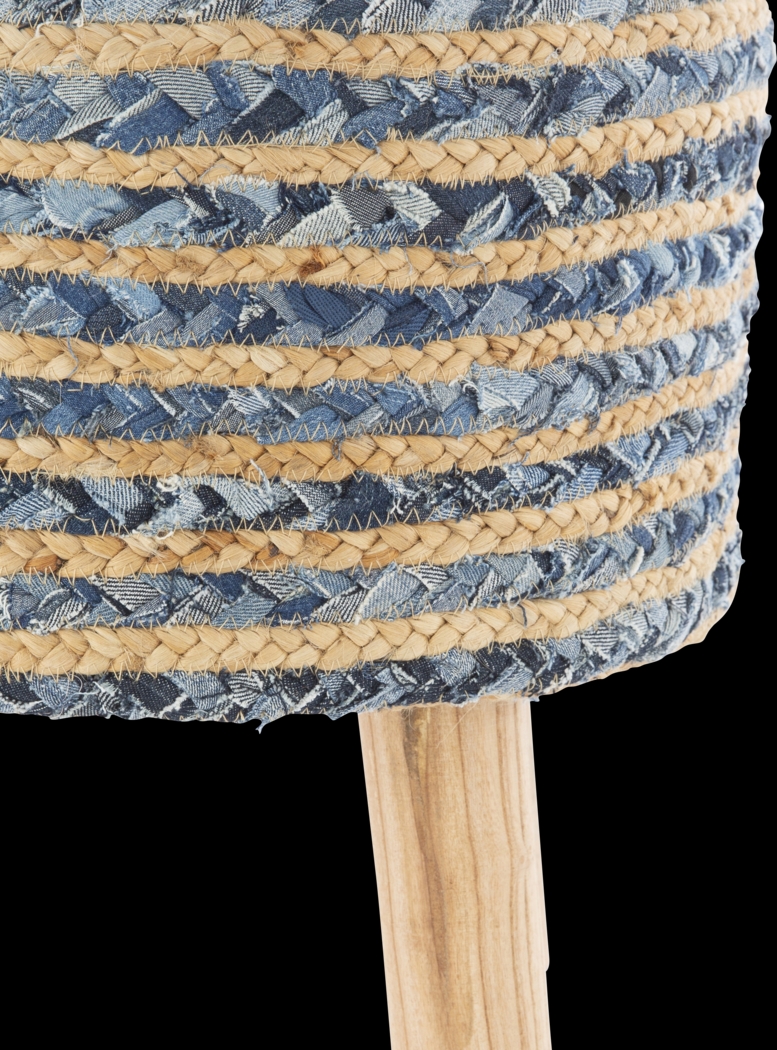 Nadino Blue/Tan Ottoman - Thumbnail - Image 4