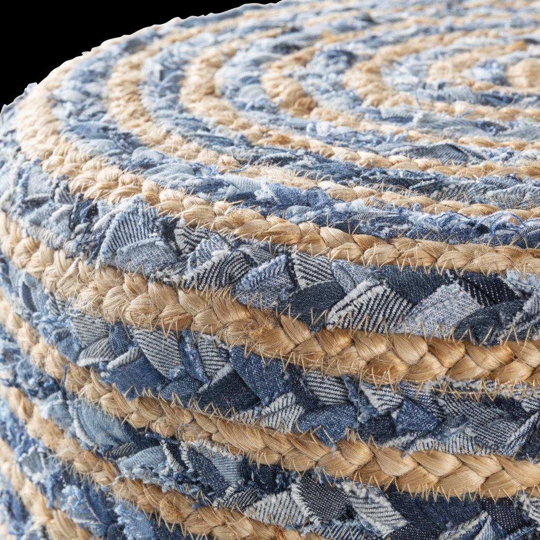 Nadino Blue/Tan Ottoman - Thumbnail - Image 5