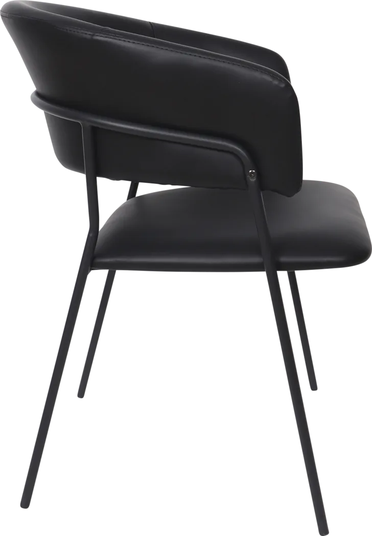 Nadol Black Armchair, Set of 4 - Thumbnail - Image 3