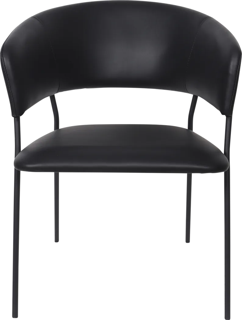 Nadol Black Armchair, Set of 4 - Thumbnail - Image 4