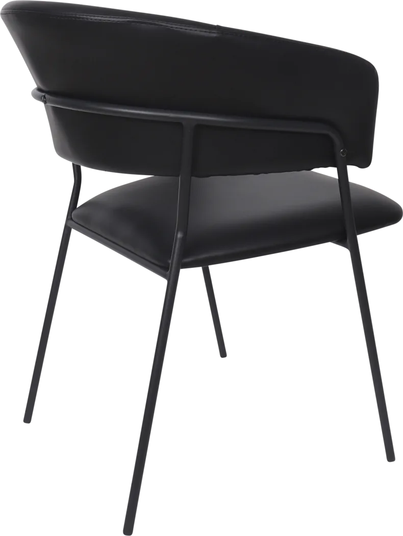Nadol Black Armchair, Set of 4 - Thumbnail - Image 5