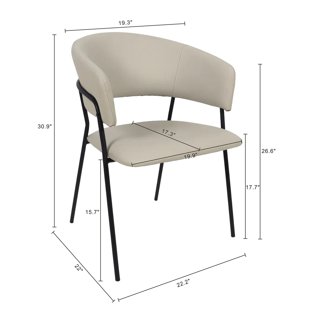 Nadol Gray Armchair, Set of 4 - Thumbnail - Image 4