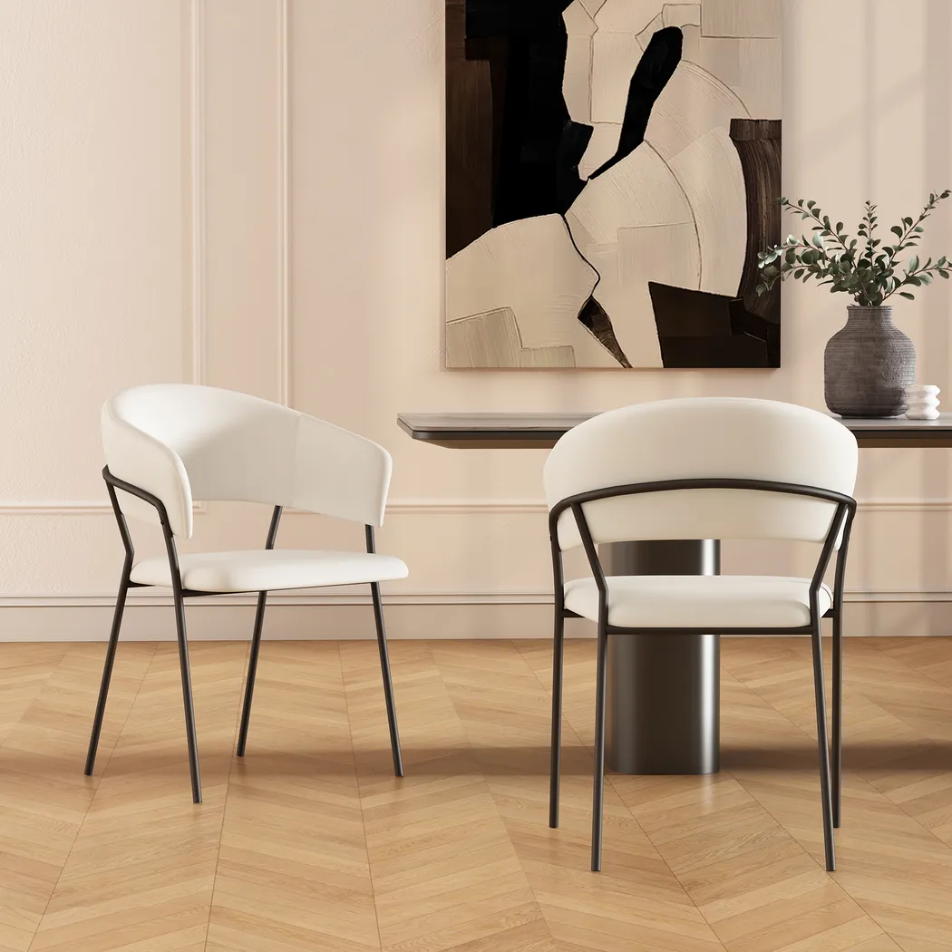 Nadol White Armchair, Set of 4 - Thumbnail - Image 2
