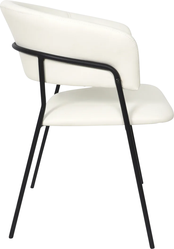 Nadol White Armchair, Set of 4 - Thumbnail - Image 3