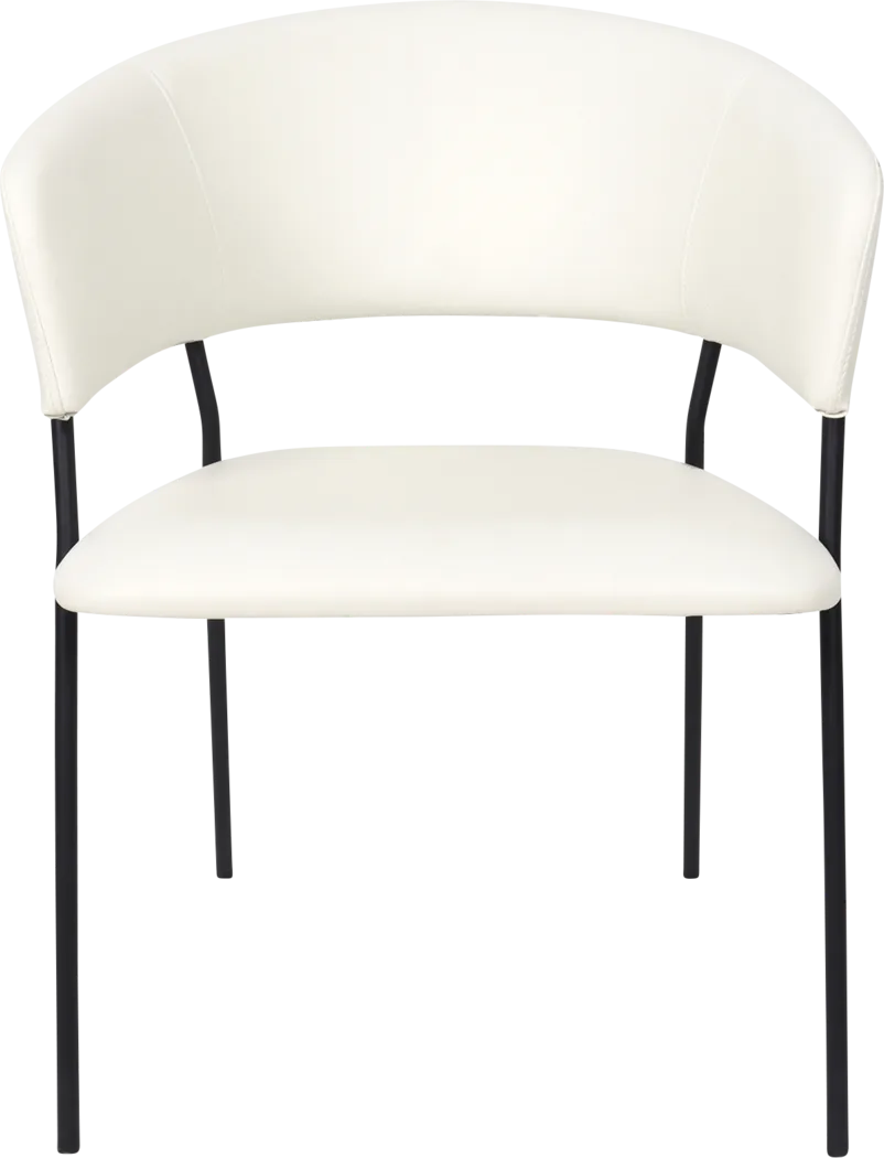 Nadol White Armchair, Set of 4 - Thumbnail - Image 4