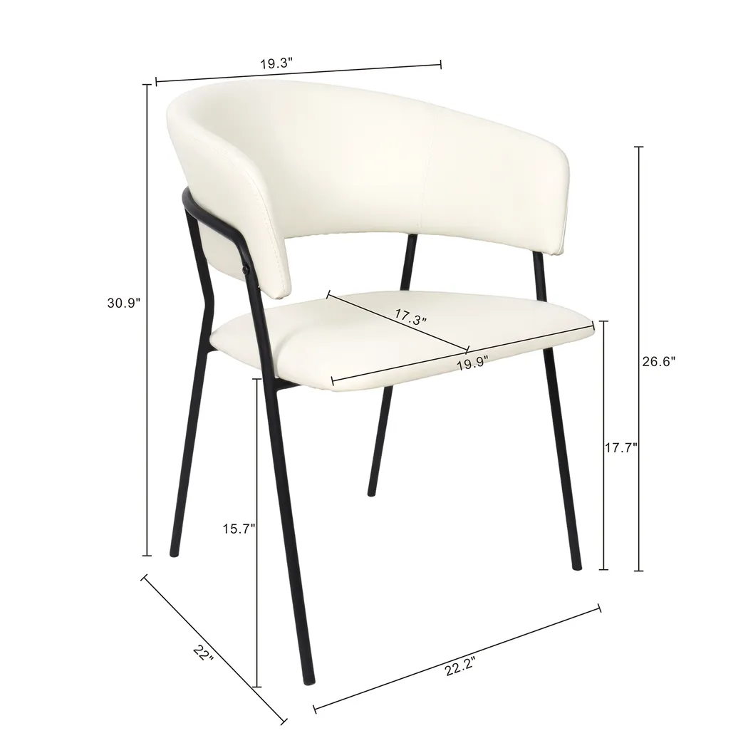 Nadol White Armchair, Set of 4 - Thumbnail - Image 5