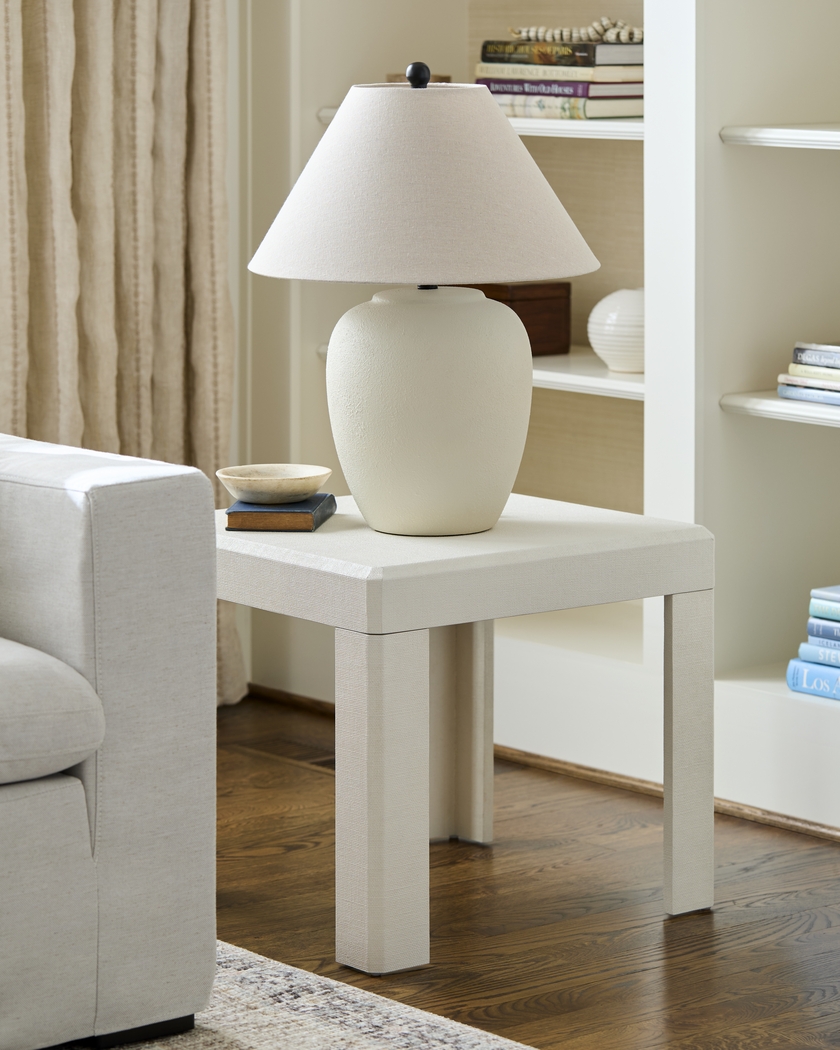 Nahaz White End Table - Thumbnail - Image 2