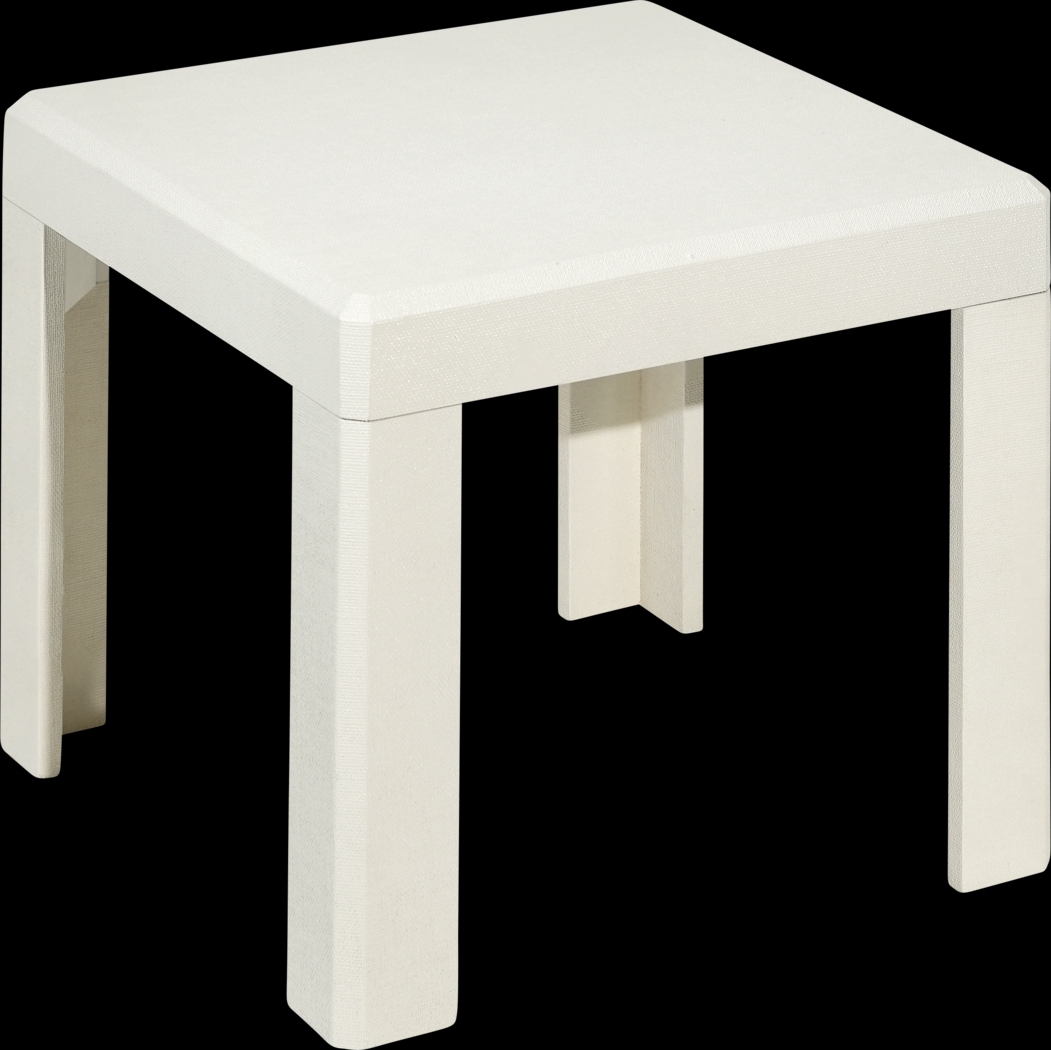 Nahaz White End Table - Thumbnail - Image 1
