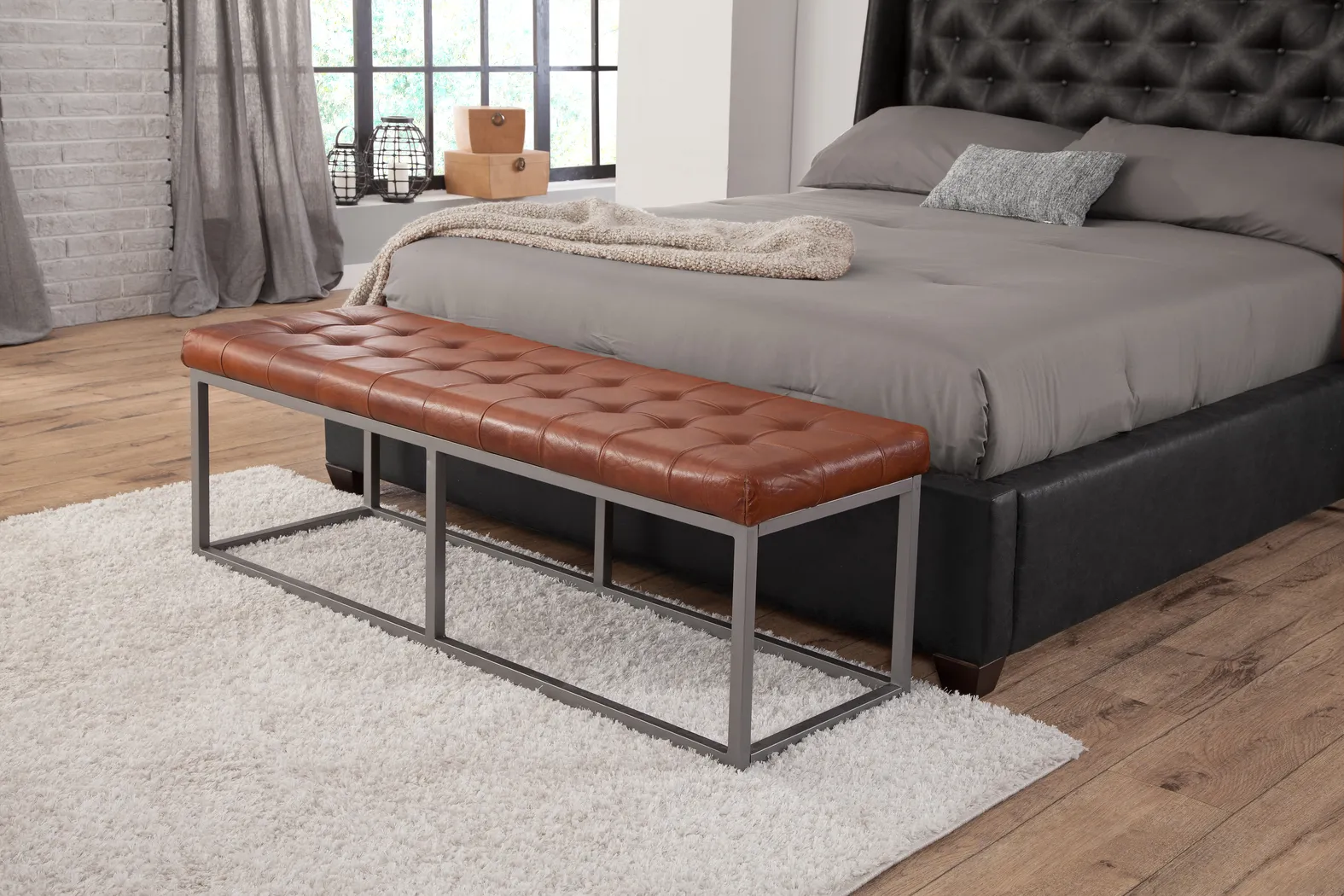Nahida Brown Accent Bench - Thumbnail - Image 2