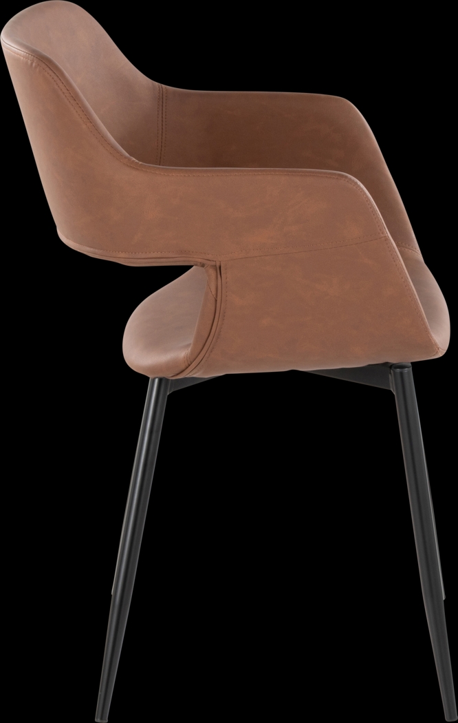 Naibor II Brown Arm Chair, Set of 2 - Thumbnail - Image 4