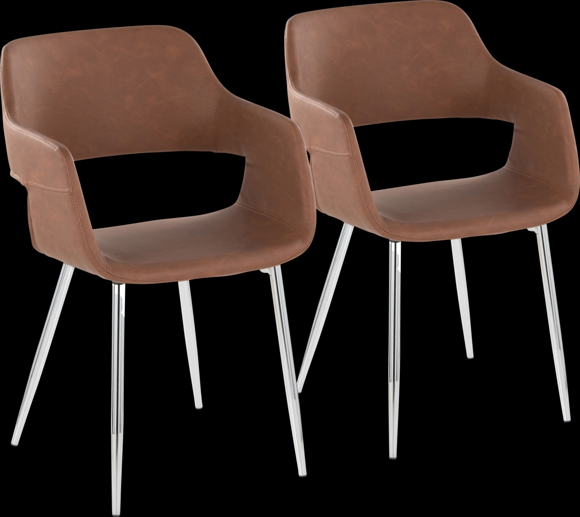 Naibor III Brown Arm Chair, Set of 2 - Thumbnail - Image 1