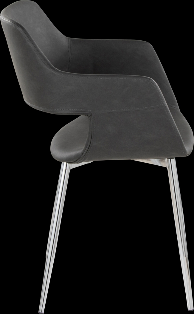 Naibor III Gray Arm Chair, Set of 2 - Thumbnail - Image 4