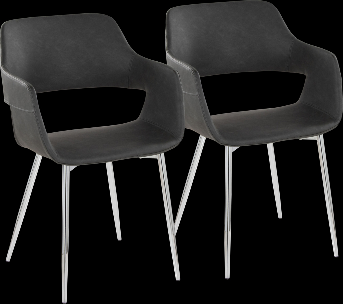 Naibor III Gray Arm Chair, Set of 2 - Thumbnail - Image 1