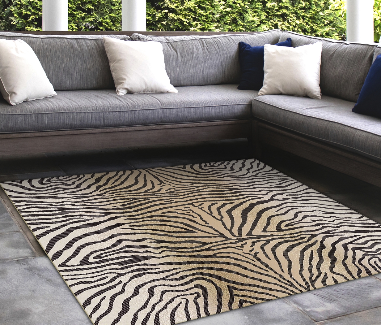 Naibury Beige 7'10 Square Indoor/Outdoor Rug - Thumbnail - Image 2