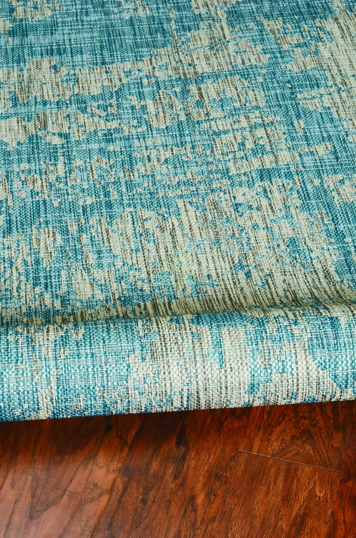 Naiming Teal 5'3 x 7'7 Indoor/Outdoor Rug - Thumbnail - Image 4