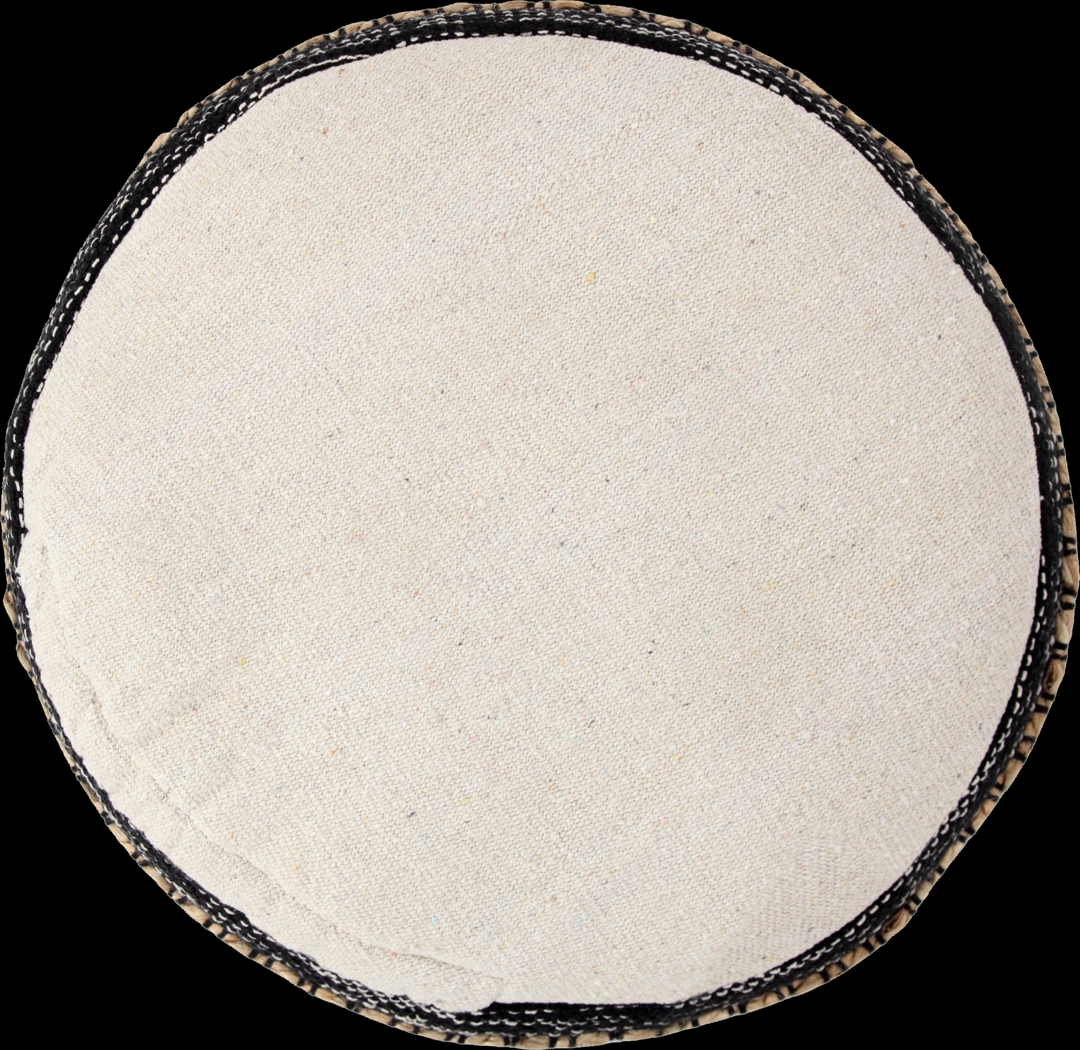 Naiyoni Black/Tan Pouf - Thumbnail - Image 5