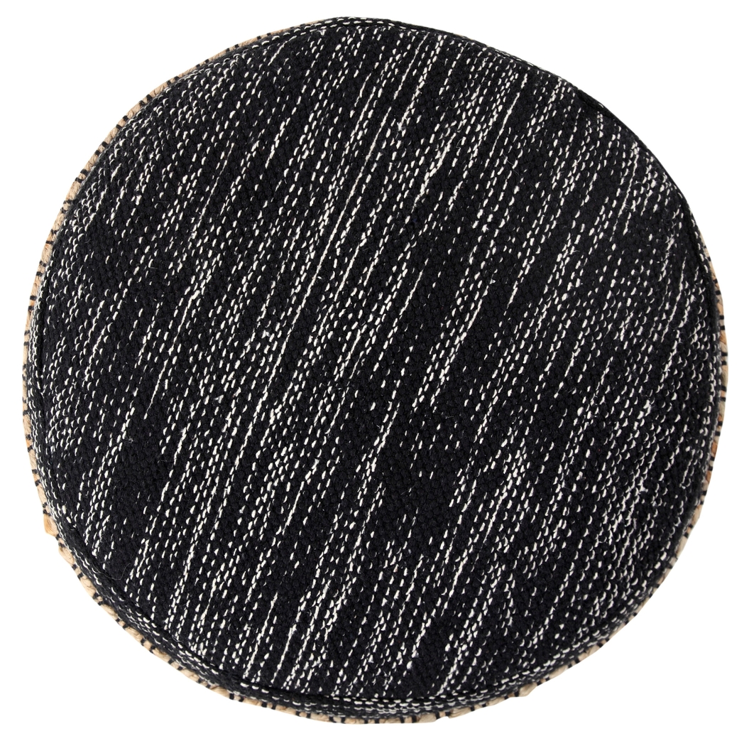 Naiyoni Black/Tan Pouf - Thumbnail - Image 6