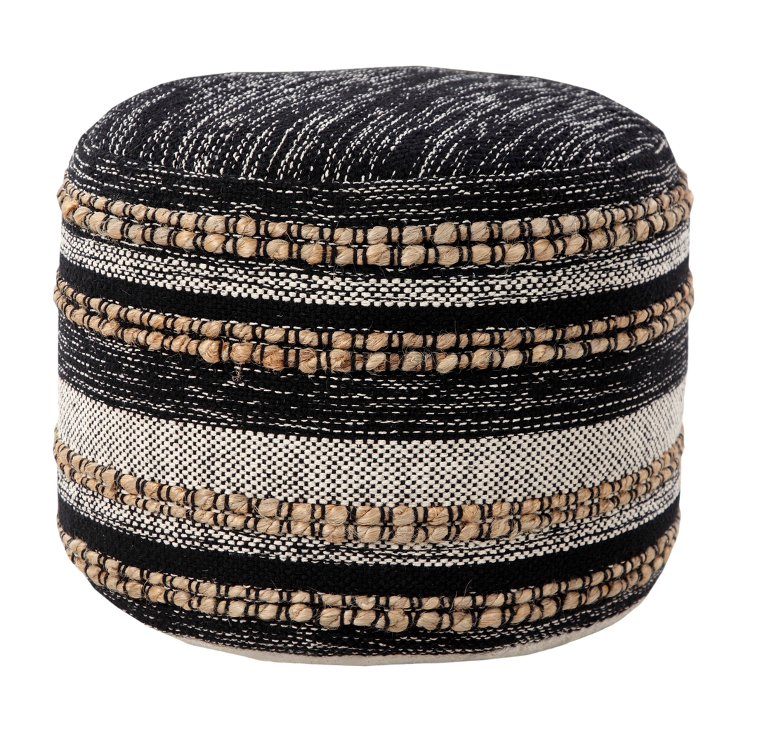 Naiyoni Black/Tan Pouf - Thumbnail - Image 7