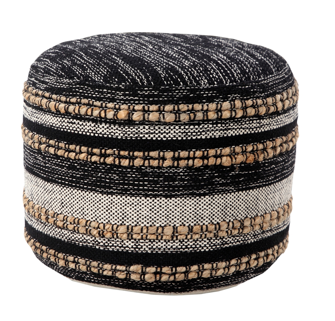 Naiyoni Black/Tan Pouf - Thumbnail - Image 8