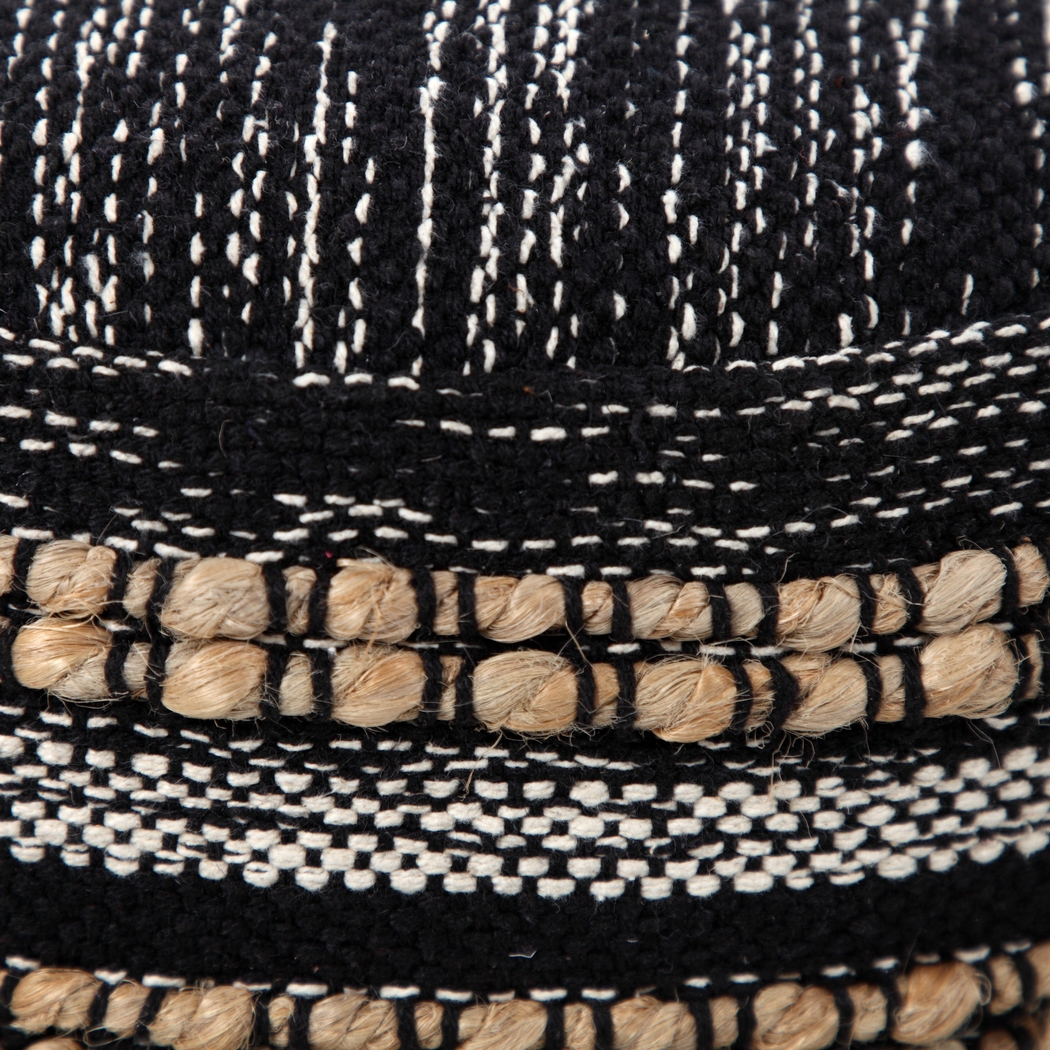 Naiyoni Black/Tan Pouf - Thumbnail - Image 9