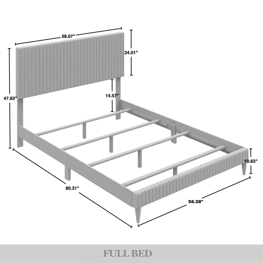 Najah Dark Gray Full Upholstered Bed - Thumbnail - Image 3