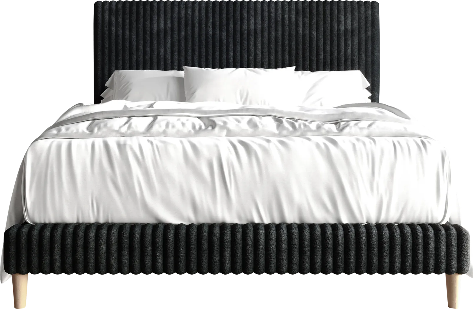 Najah Dark Gray Full Upholstered Bed - Thumbnail - Image 5