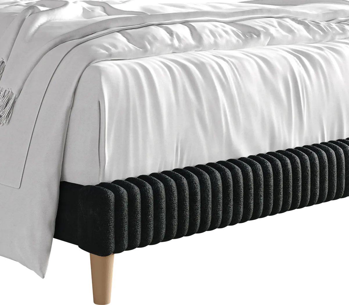 Najah Dark Gray Full Upholstered Bed - Thumbnail - Image 7