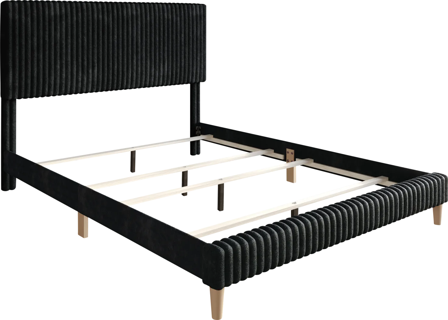 Najah Dark Gray Full Upholstered Bed - Thumbnail - Image 8