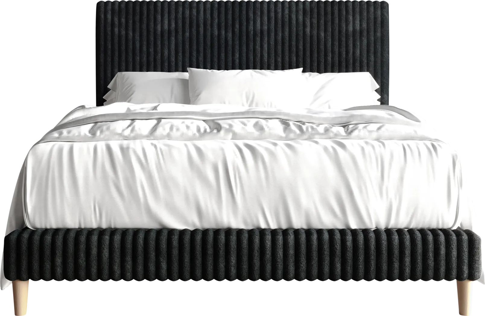 Najah Dark Gray King Upholstered Bed - Thumbnail - Image 4