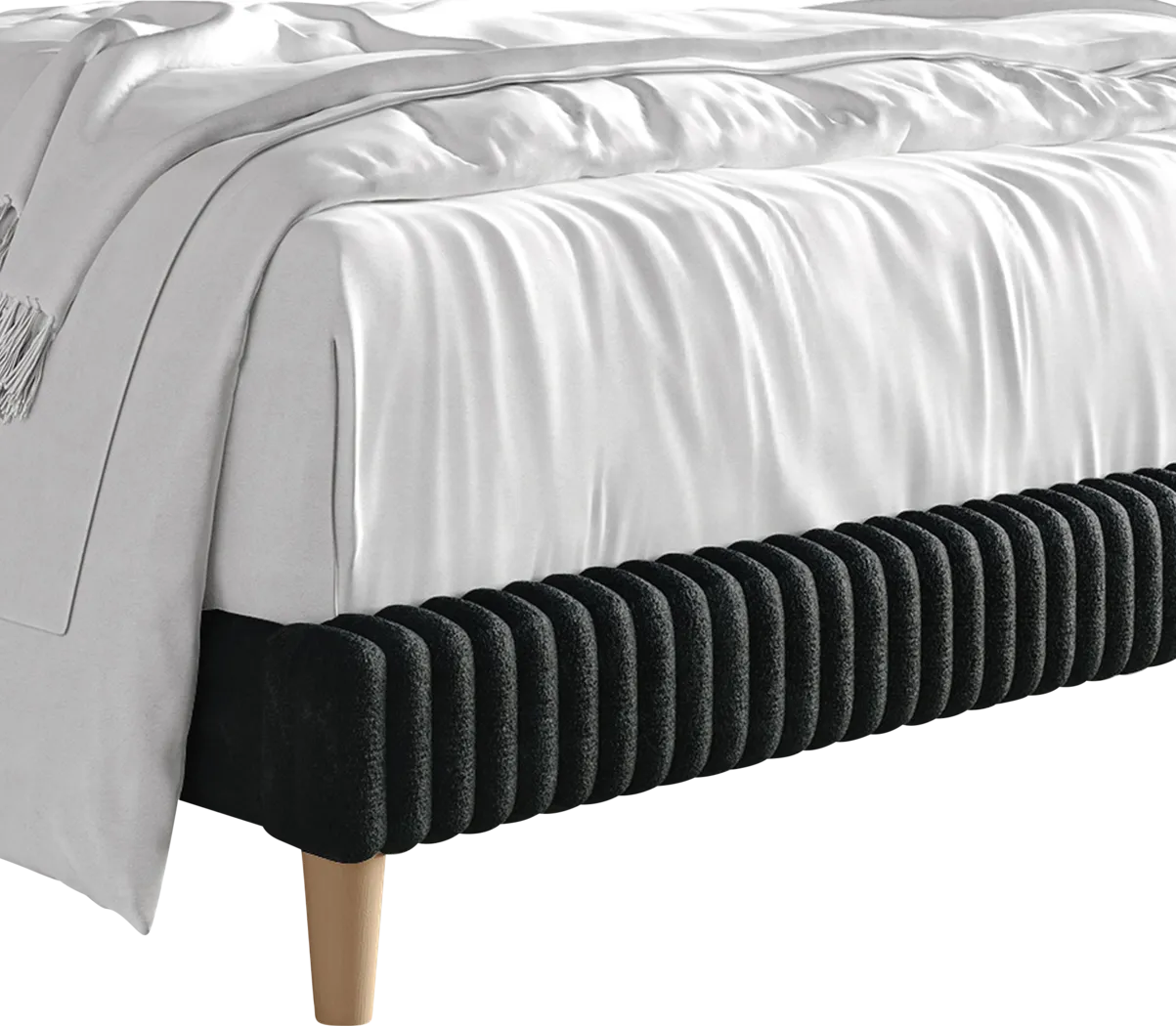 Najah Dark Gray King Upholstered Bed - Thumbnail - Image 6