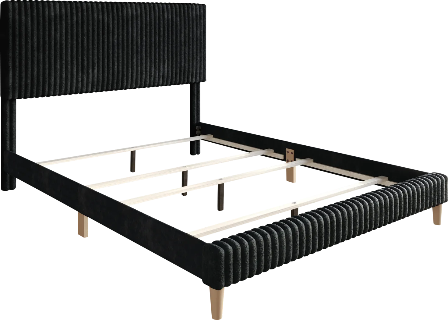Najah Dark Gray King Upholstered Bed - Thumbnail - Image 7
