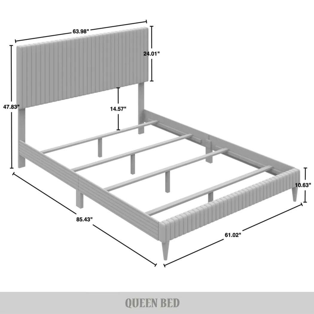 Najah Dark Gray Queen Upholstered Bed - Thumbnail - Image 3
