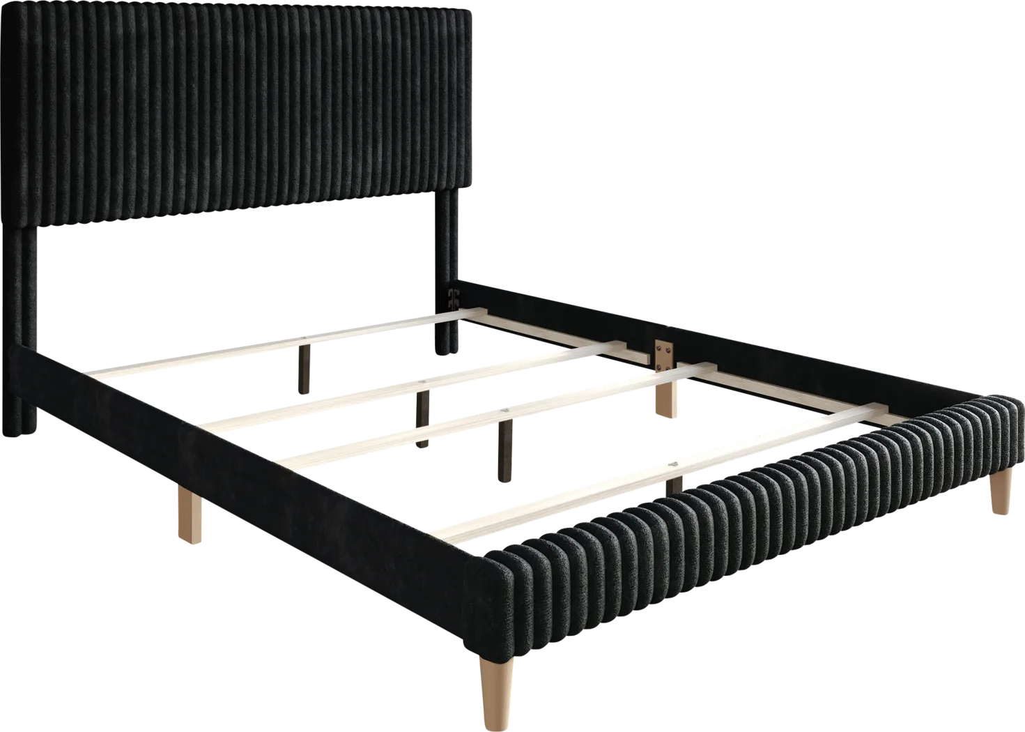 Najah Dark Gray Queen Upholstered Bed - Thumbnail - Image 8