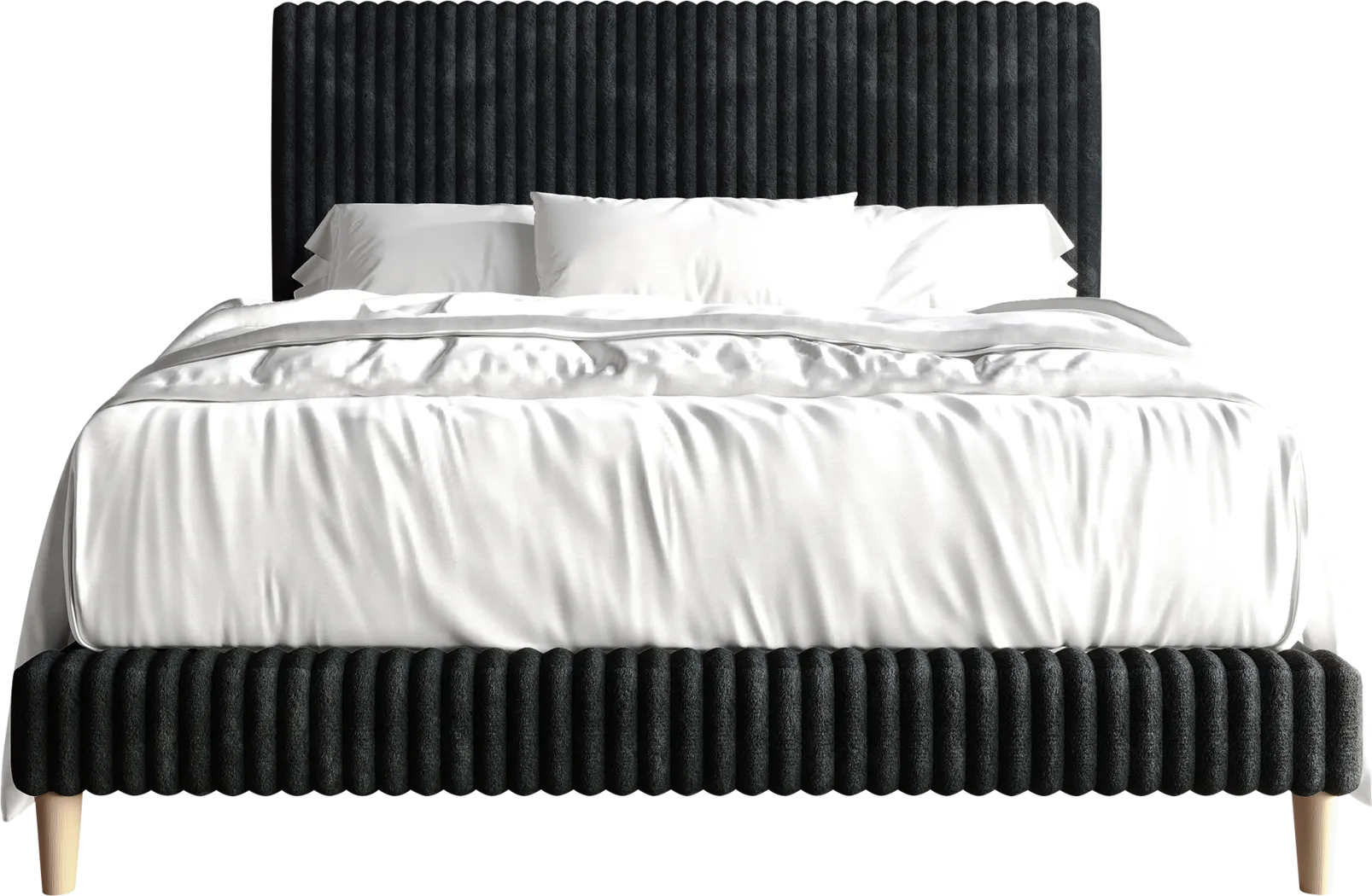 Najah Dark Gray Twin Upholstered Bed - Thumbnail - Image 5
