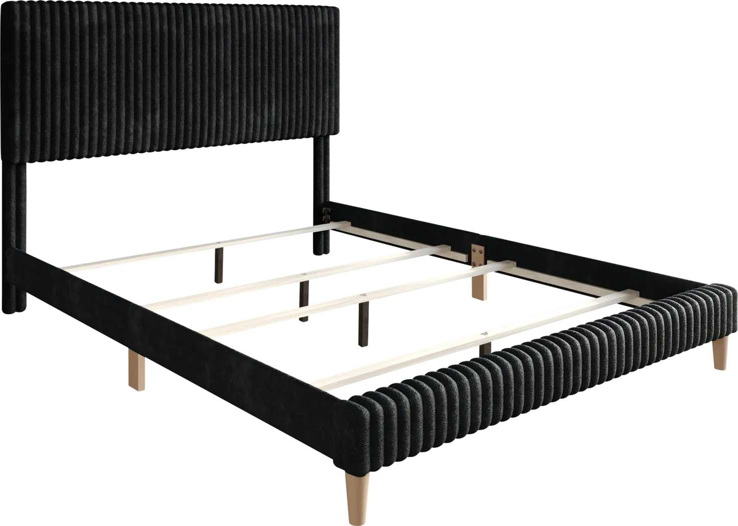 Najah Dark Gray Twin Upholstered Bed - Thumbnail - Image 8