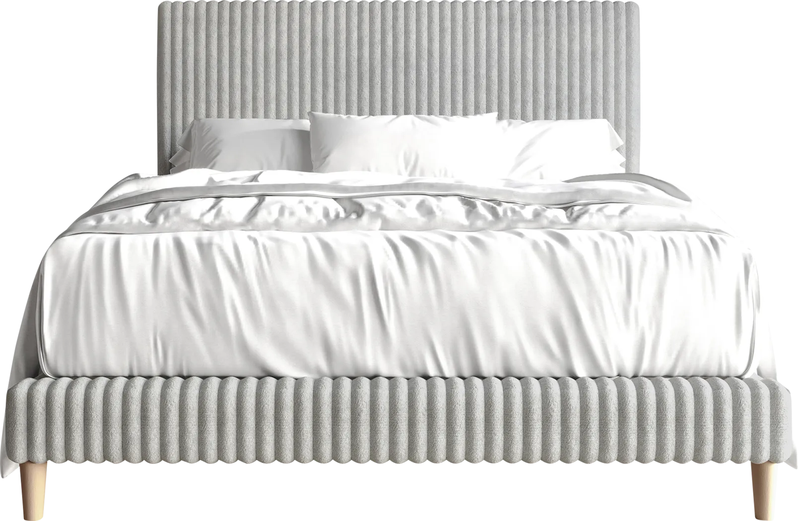 Najah Light Gray King Upholstered Bed - Thumbnail - Image 5