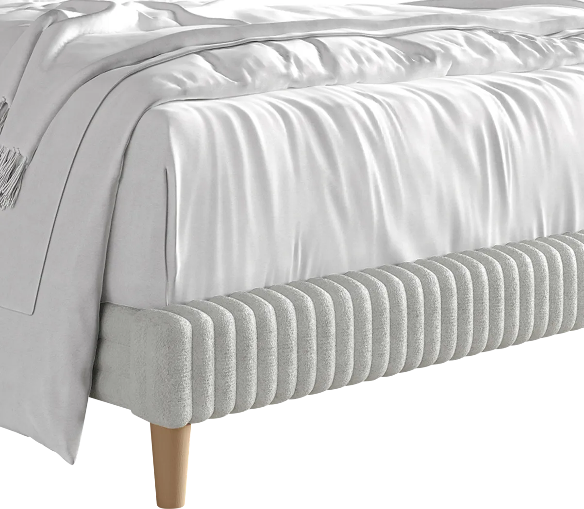 Najah Light Gray King Upholstered Bed - Thumbnail - Image 7