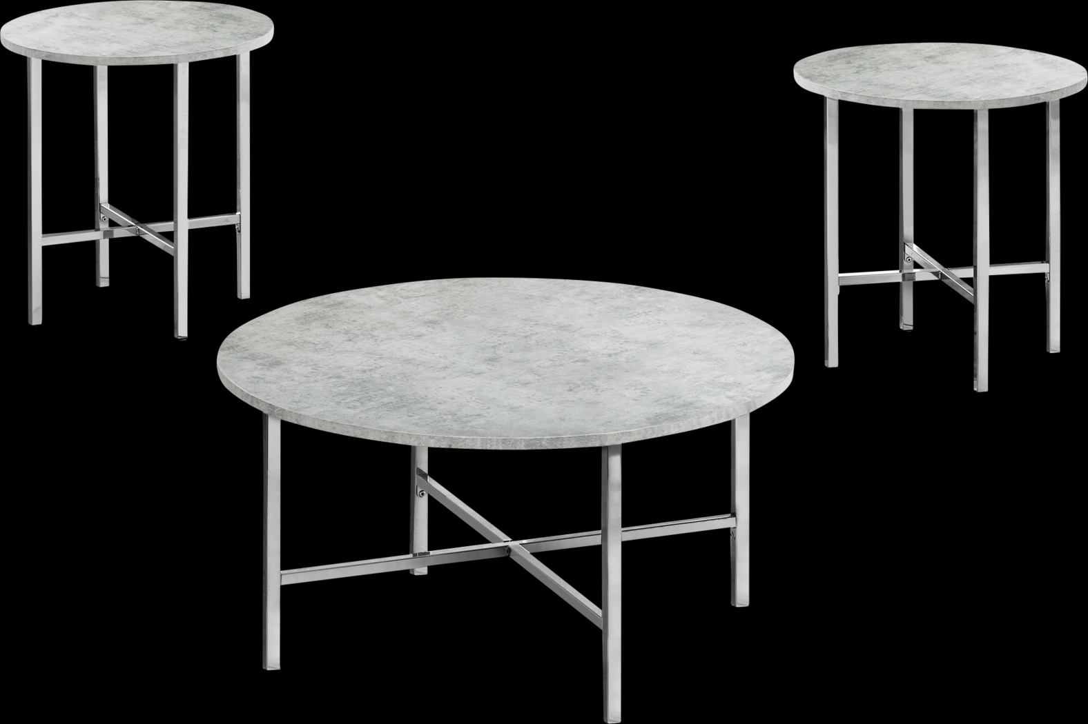 Nakoma Chrome Cocktail Table, Set of 3 - Thumbnail - Image 1