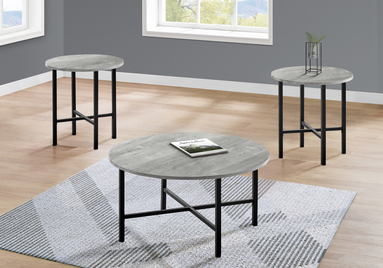 Nakoma Gray Cocktail Table, Set of 3 - Thumbnail - Image 3