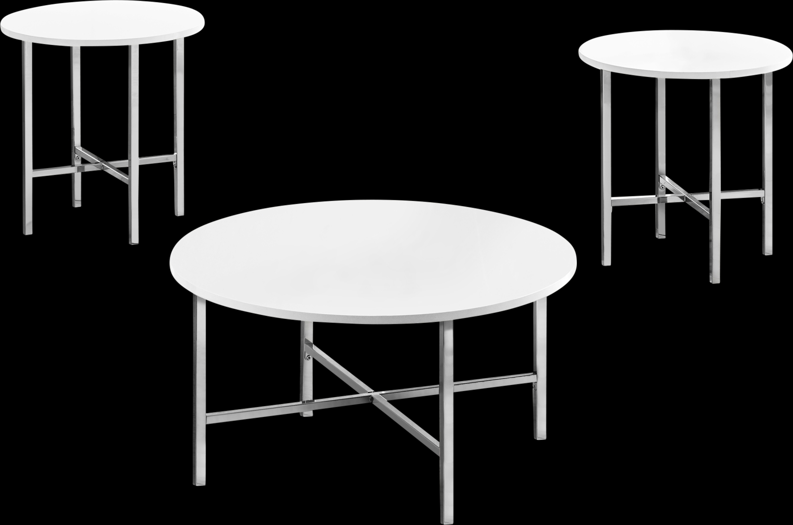 Nakoma White Cocktail Table, Set of 3 - Thumbnail - Image 1