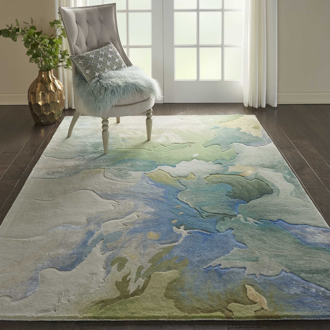 Nalina Blue 9'9 x 13'9 Rug - Thumbnail - Image 4