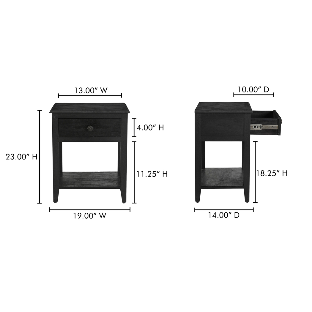 Namo Black Nightstand - Thumbnail - Image 2