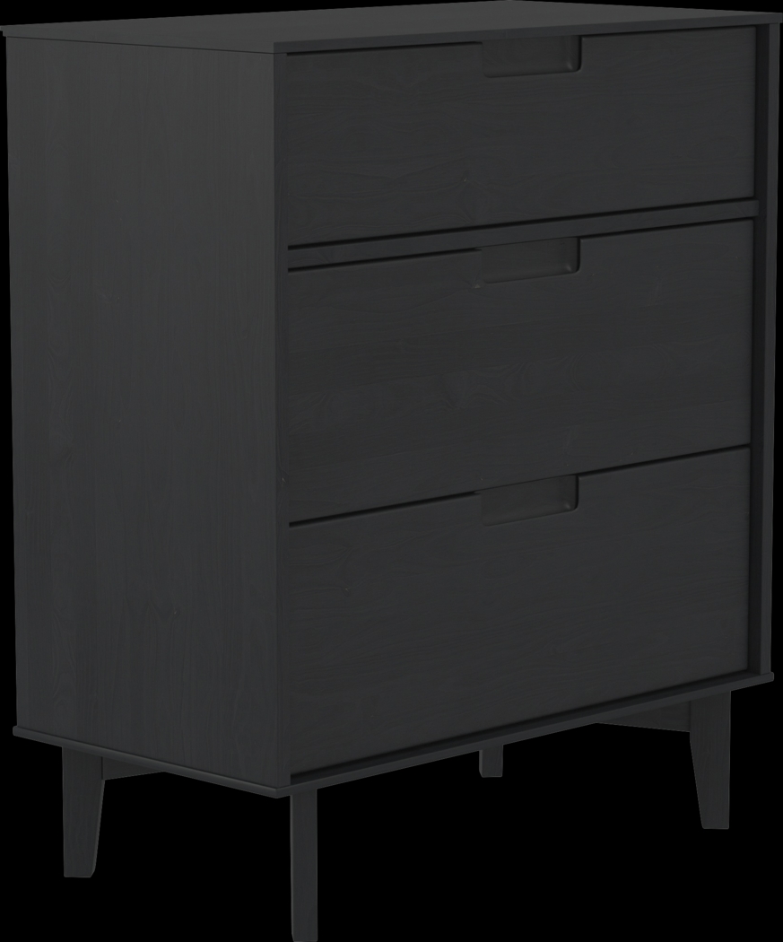 Namora Black 3 Drawer Dresser - Thumbnail - Image 3