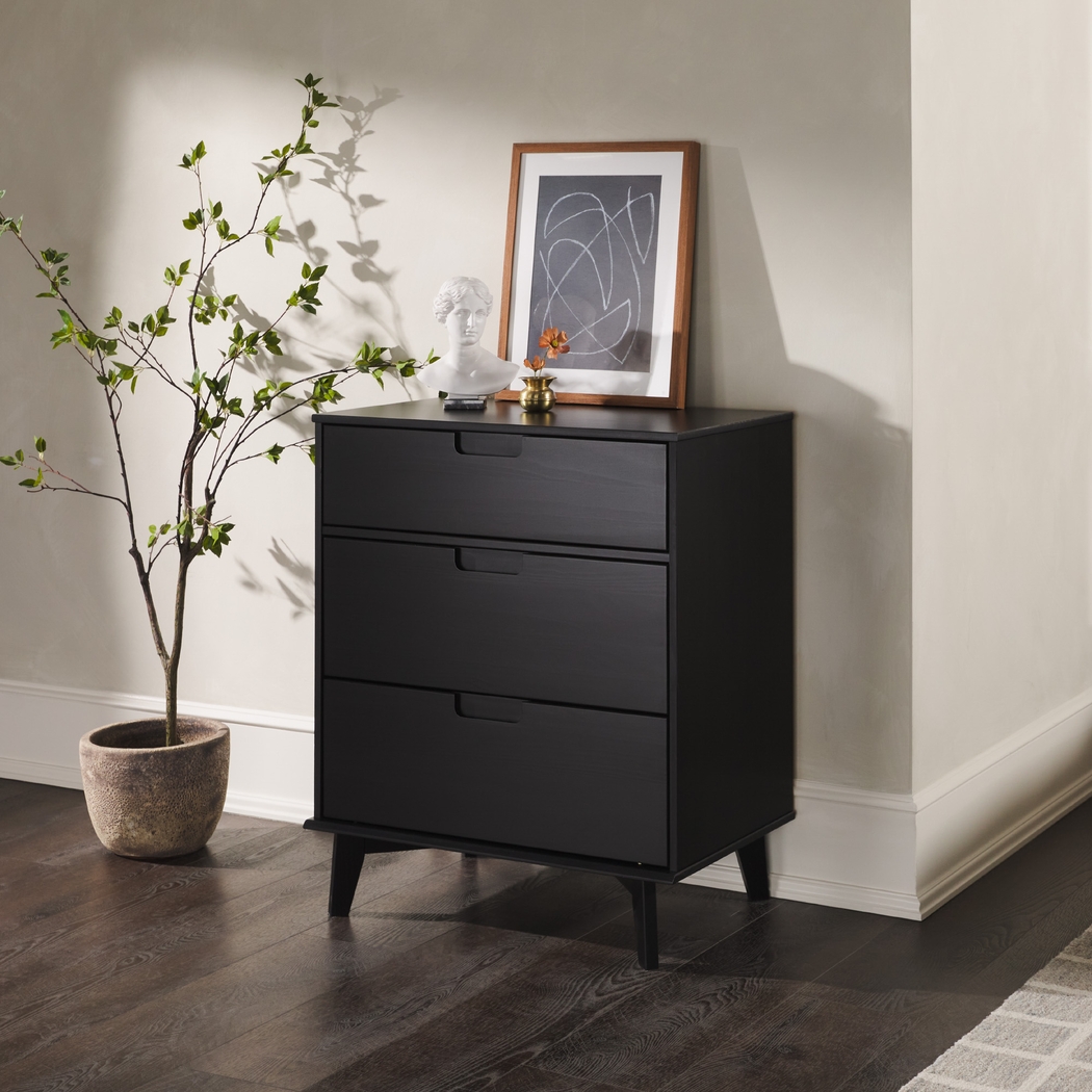 Namora Black 3 Drawer Dresser - Thumbnail - Image 4