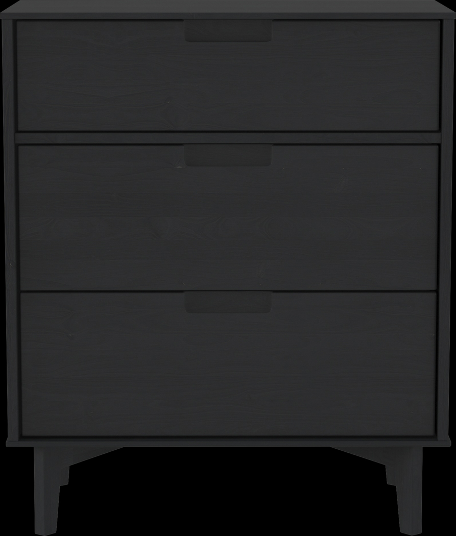 Namora Black 3 Drawer Dresser - Thumbnail - Image 1