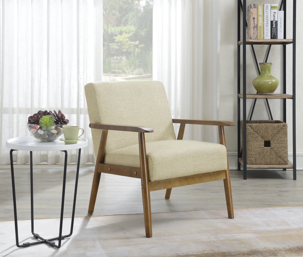 Nandas Beige Accent Chair - Thumbnail - Image 4