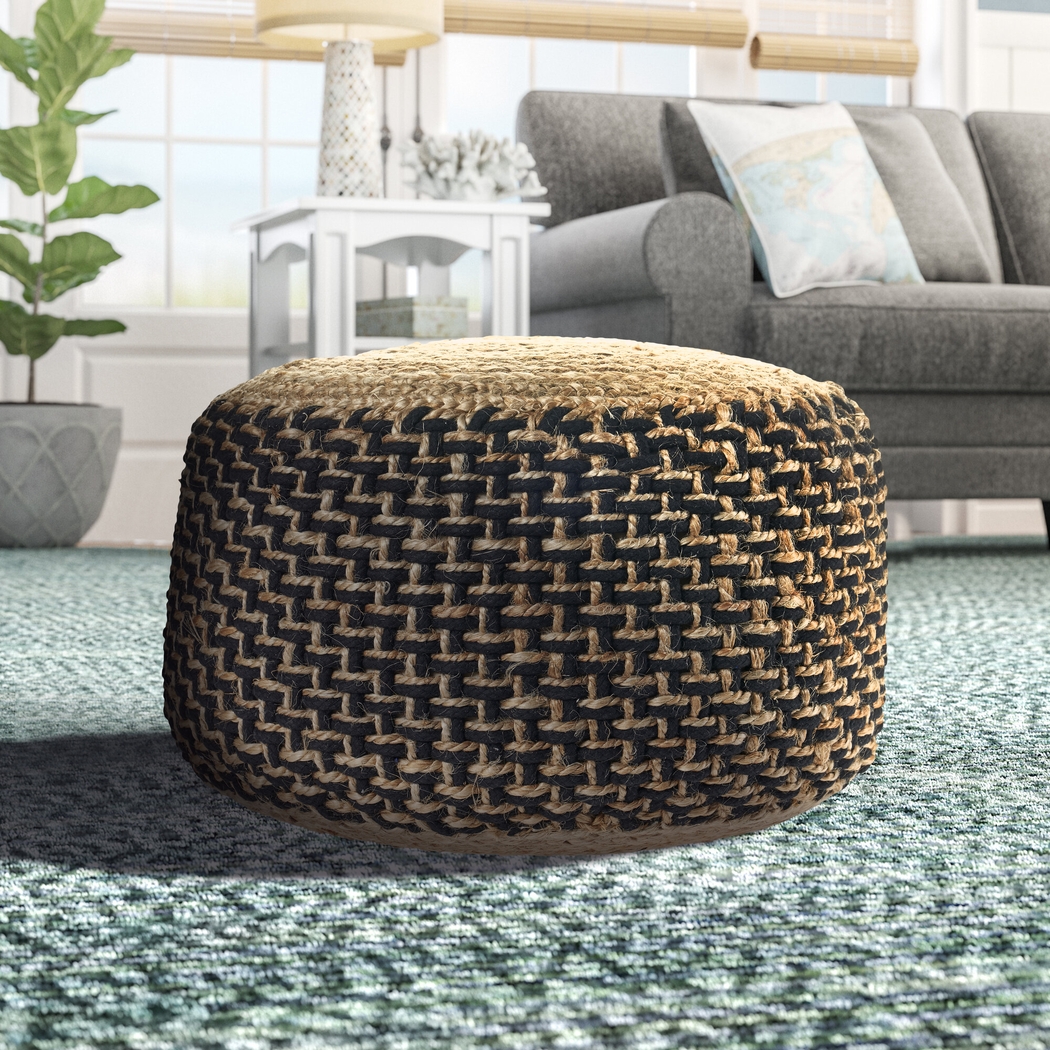 Nanika Natural/Black Pouf - Thumbnail - Image 4