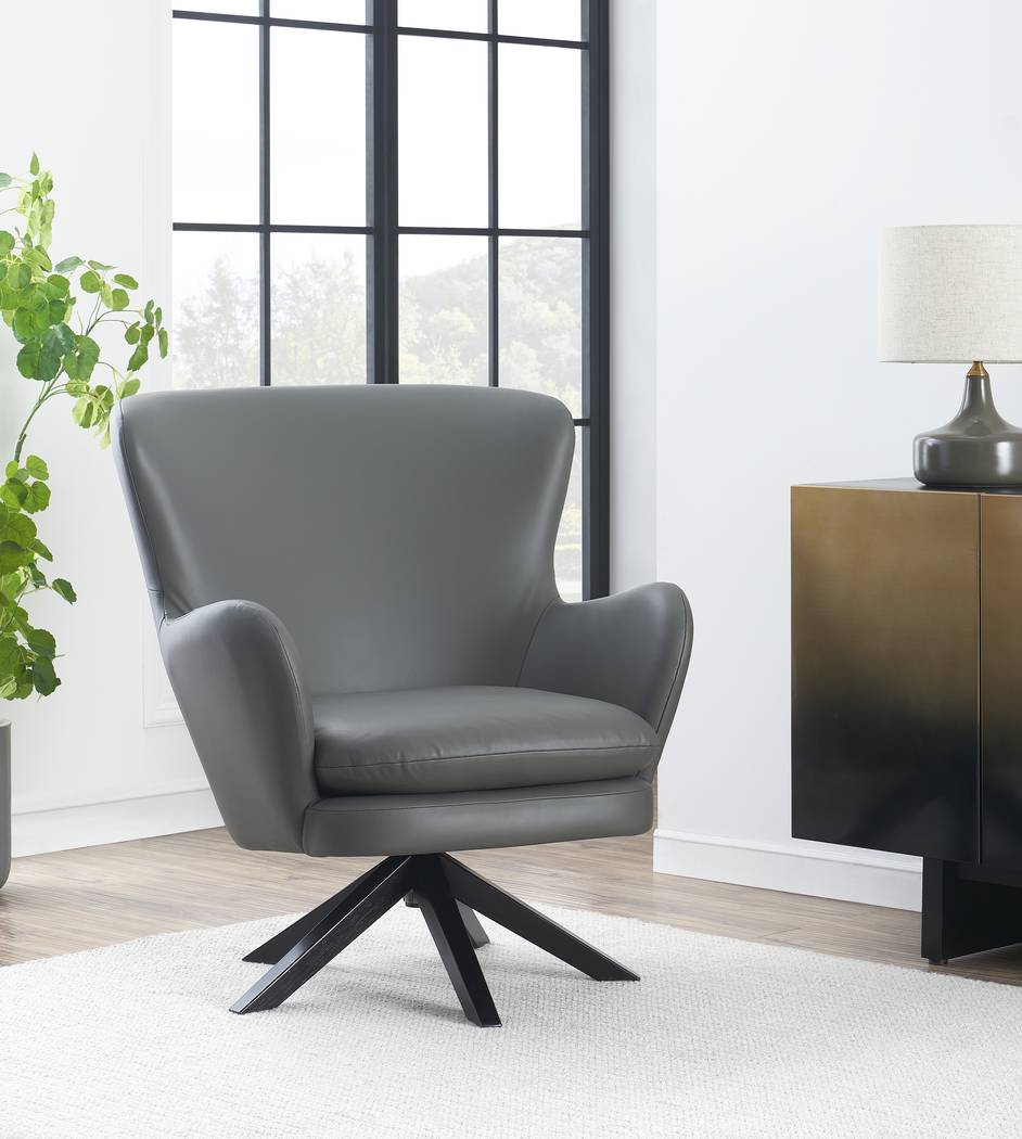 Nanmart Gray Swivel Accent Chair - Thumbnail - Image 2