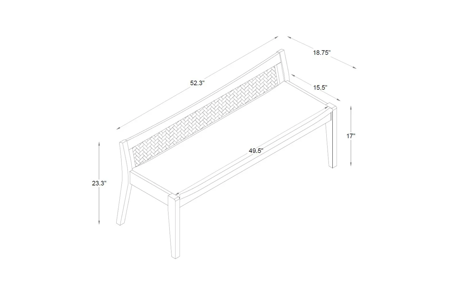 Nantes Brown Bench - Image 10